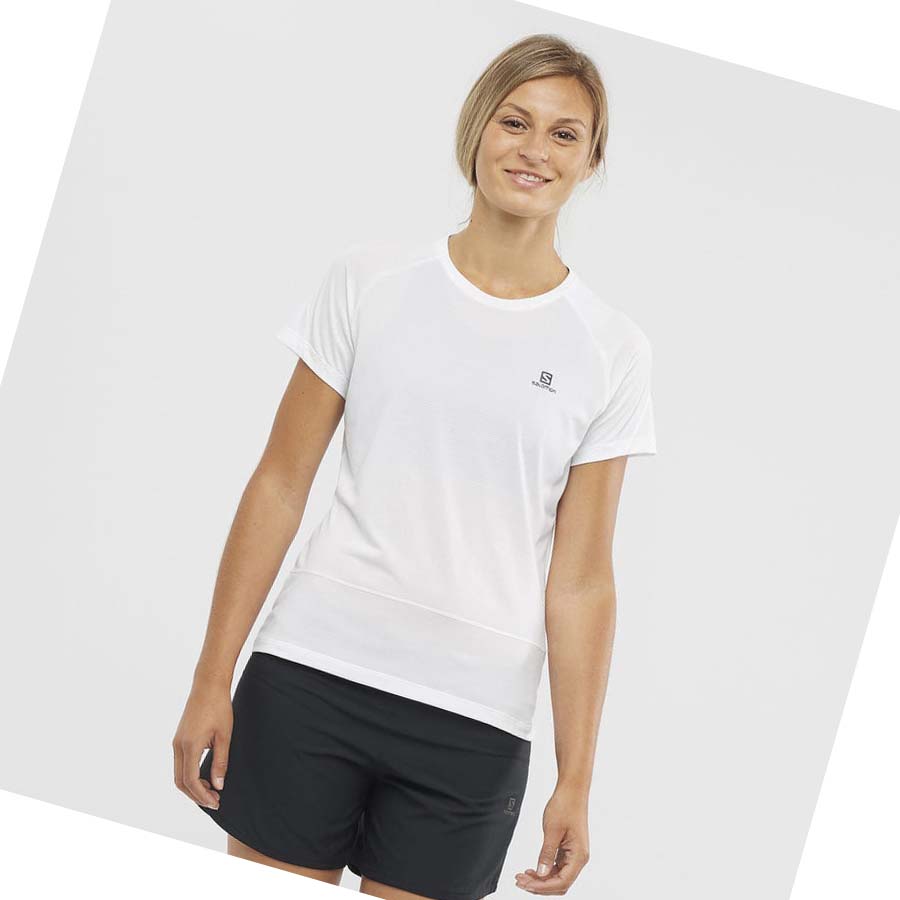 Camiseta Salomon CROSS RUN Mujer Blancos | MX 2542LIS